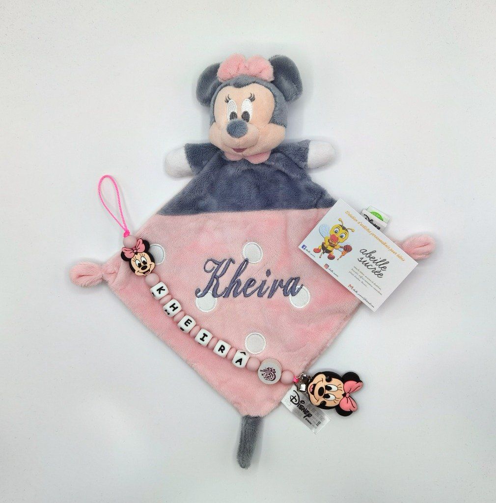 doudou minnie et attache tétine silicone