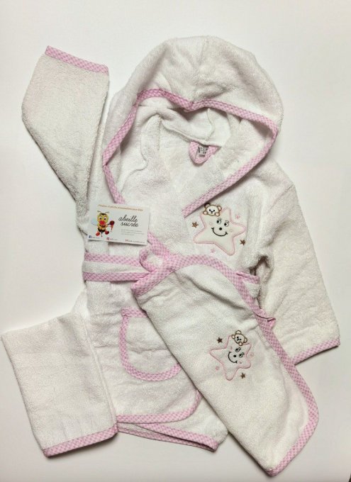 peignoir et serviette personnalisés 3-4 ans 