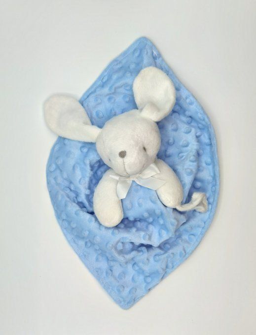 doudou lapin bleu personnalisé 