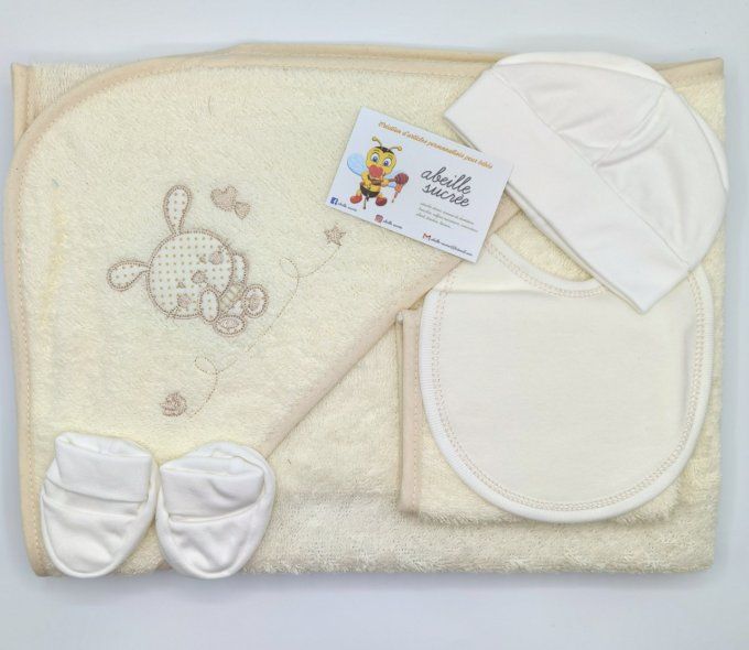 coffret bain beige lapin