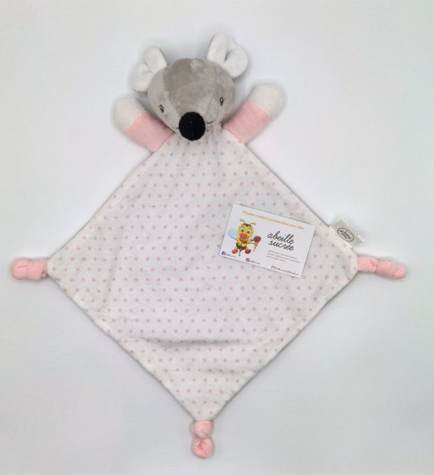 doudou souris rose personnalisé 