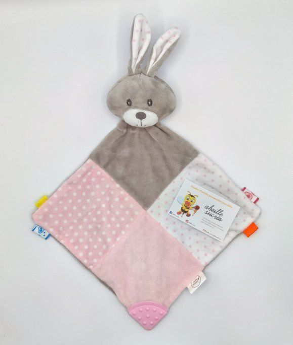 doudou lapin rose personnalisé