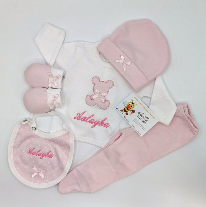 coffret pyjama rose personnalisé