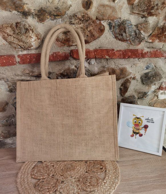 sac toile de jute personnalisé grand format