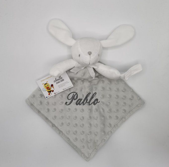 doudou lapin gris