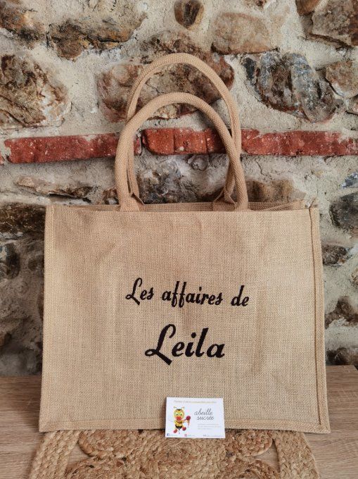 sac toile de jute personnalisé grand format